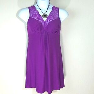 Dress Baby Doll Fairycore slip lace Sweetheart neck purple satin y2k whimsigoth